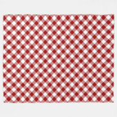 Diagonal Red en White Gingham Pset Fleece Deken (Voorkant (Horizontaal))