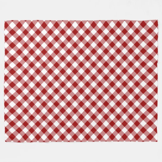 Diagonal Red en White Gingham Pset Fleece Deken (Voorkant (Horizontaal))