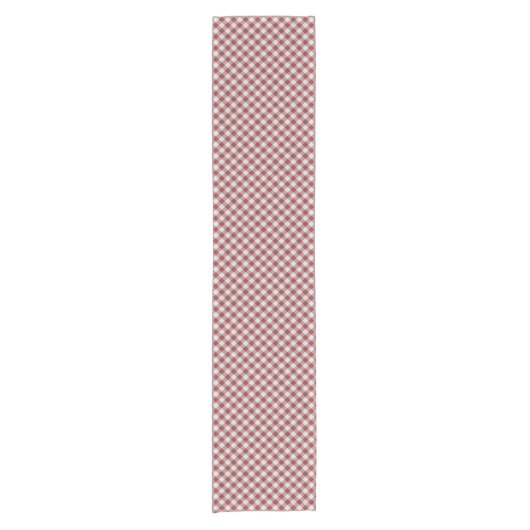 Diagonal Red Gingham Korte Tafelloper (Voorkant)