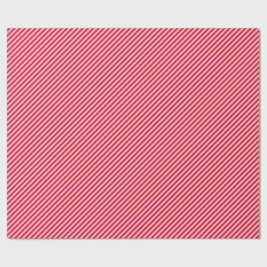 Diagonal Striped Pattern Red Pink Medium Stripe Cadeaupapier (Vlak)
