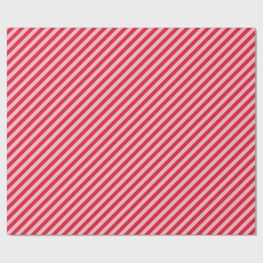 Diagonal Striped Pattern Red Pink Wide Stripe Cadeaupapier (Vlak)