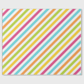 Diagonal stripes in vibrant colors cadeaupapier (Vlak)