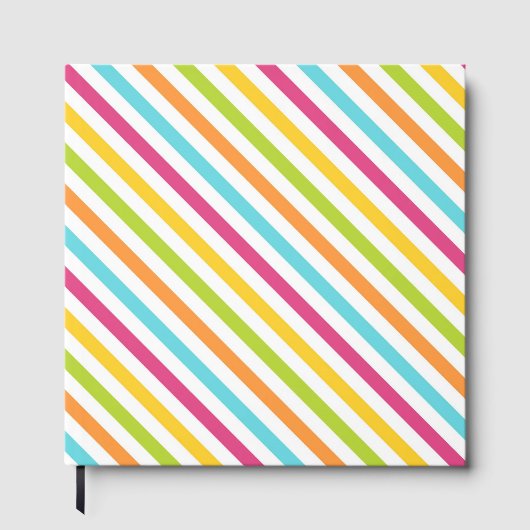 Diagonal stripes in vibrant colors gastenboek (Voorkant)
