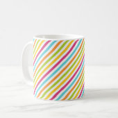 Diagonal stripes in vibrant colors koffiemok (Voorkant links)