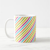 Diagonal stripes in vibrant colors koffiemok (Links)