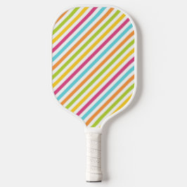 Diagonal stripes in vibrant colors pickleball paddle
