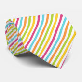 Diagonal stripes in vibrant colors stropdas (Opgerold)