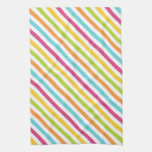 Diagonal stripes in vibrant colors theedoek (Verticaal)