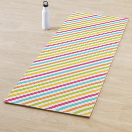 Diagonal stripes in vibrant colors yogamat