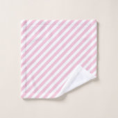 Diagonal white and pink stripes pattern bad handdoek (Wasdoekje)