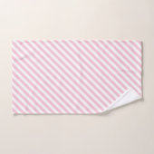 Diagonal white and pink stripes pattern bad handdoek (Handdoek)