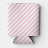 Diagonal white and pink stripes pattern blikjeskoeler (Voorkant)