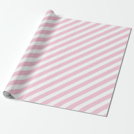 Diagonal white and pink stripes pattern cadeaupapier