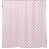 Diagonal white and pink stripes pattern douchegordijn (Voorkant)