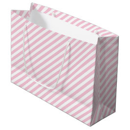 Diagonal white and pink stripes pattern groot cadeauzakje