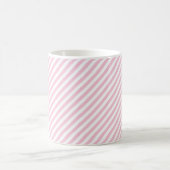 Diagonal white and pink stripes pattern koffiemok (Center)