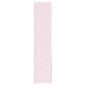 Diagonal white and pink stripes pattern korte tafelloper (Voorkant)