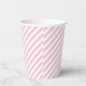 Diagonal white and pink stripes pattern papieren bekers (Rechts)