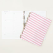 Diagonal white and pink stripes pattern planner (Display)