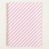 Diagonal white and pink stripes pattern planner (Voorkant)