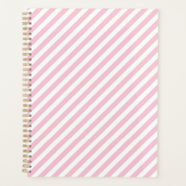 Diagonal white and pink stripes pattern planner