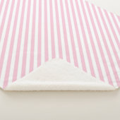 Diagonal white and pink stripes pattern sherpa deken (3/4)