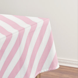 Diagonal white and pink stripes pattern tafelkleed