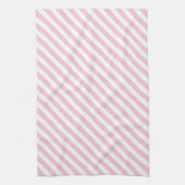 Diagonal white and pink stripes pattern theedoek (Verticaal)