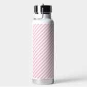 Diagonal white and pink stripes pattern waterfles (Rechts)