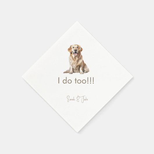 Diagonale aangepaste huisdier bruiloft servetten (Hoek)