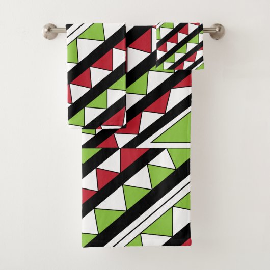 Diagonale band Geometrische driehoeken Patroon Bad Handdoek (Insitu)