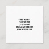 Diagonale barbel vierkante visitekaartje (Achterkant)