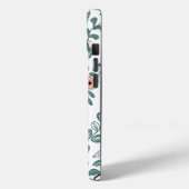 Diagonale Botanische Blauwgroen Naam Bloempatroon Case-Mate iPhone Case (Achterkant / Links)