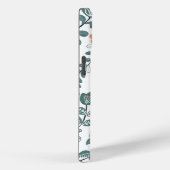 Diagonale Botanische Blauwgroen Naam Bloempatroon Case-Mate iPhone Case (Achterkant / Rechts)