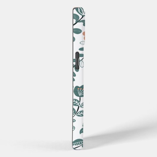 Diagonale Botanische Blauwgroen Naam Bloempatroon Case-Mate iPhone Case (Achterkant / Rechts)