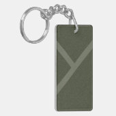 Diagonale Cross Sleutelhanger – Moss Green Acrylic (Voorkant Links)