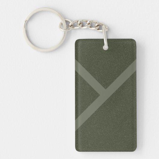 Diagonale Cross Sleutelhanger – Moss Green Acrylic (Voorkant)