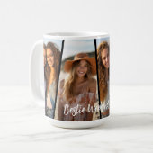 Diagonale fotocollage - 4 foto's leuk weekend koffiemok (Voorkant links)