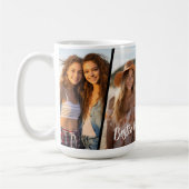 Diagonale fotocollage - 4 foto's leuk weekend koffiemok (Links)