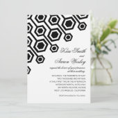 Diagonale geometrische bruiloft | zwart-wit kaart (Staand voorkant)