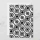 Diagonale geometrische bruiloft | zwart-wit kaart (Achterkant)