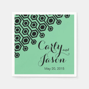 diagonale geometrische cocktail   mint servetten