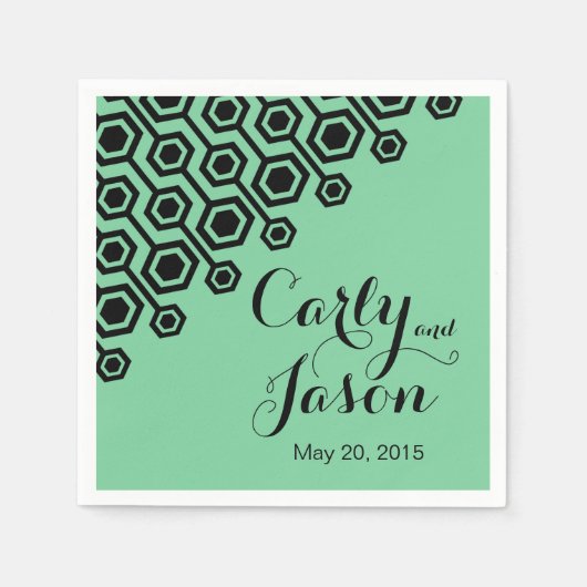 diagonale geometrische cocktail | mint servetten (Voorkant)