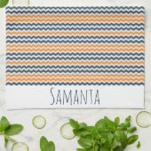  diagonale geometrische oranje grijsnaam theedoek (Gevouwen)