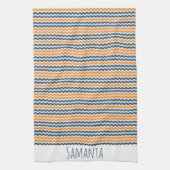  diagonale geometrische oranje grijsnaam theedoek (Verticaal)