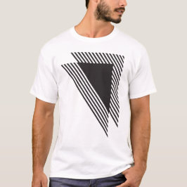Diagonale geometrische strepen in zwart t-shirt
