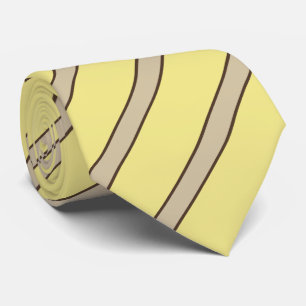 Diagonale gestreepte beige op geel klassiek stropdas
