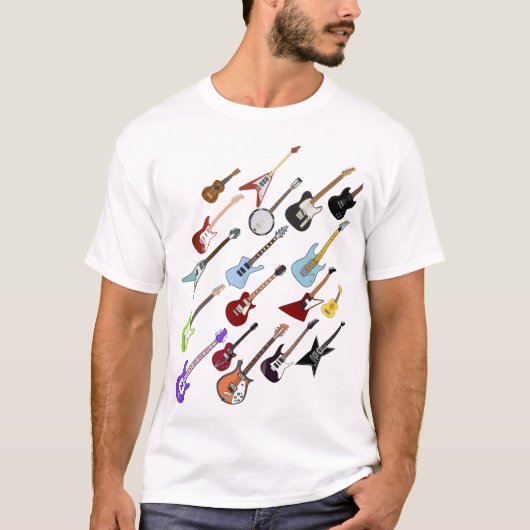 Diagonale gitaren 2 t-shirt (Voorkant)