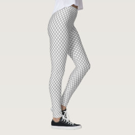 Diagonale grijze en witte geruite motief leggings