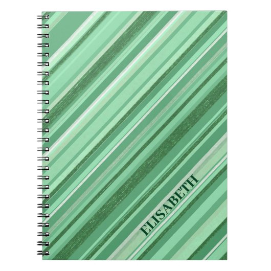 Diagonale groene strepen notitieboek (Voorkant)